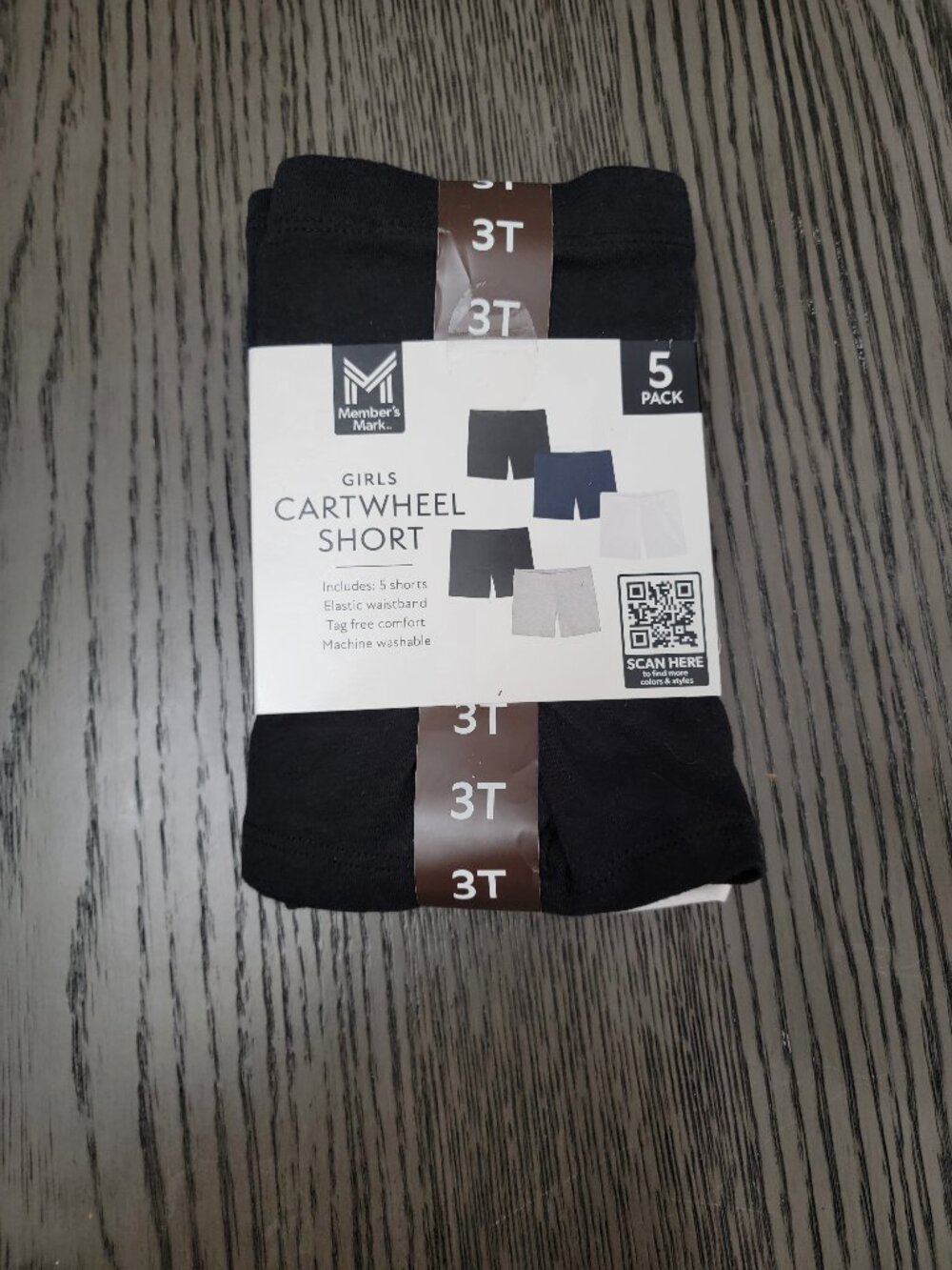 Member's Mark Girl's 5-Pack Cartwheel Short, Elastic Waistband, Tag-Free